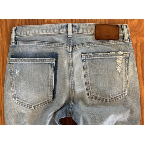 MOUSSY Vintage Blue Distressed High Waist Jeans Size 26 Japan Made - Picture 5 of 5
